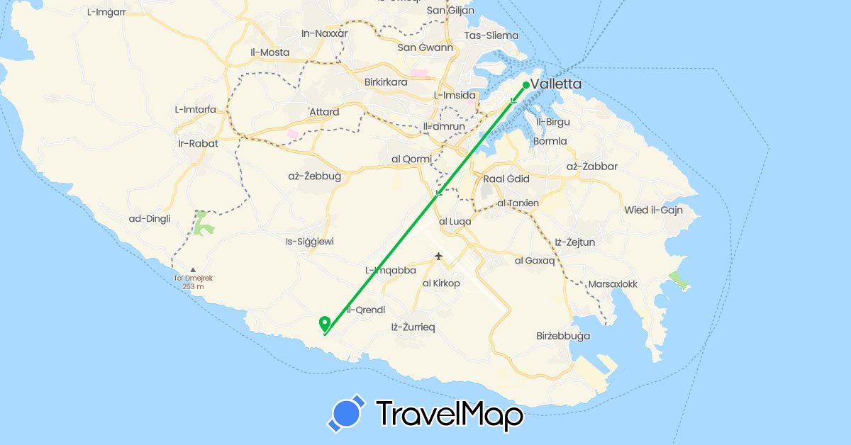 TravelMap itinerary: bus in Malta (Europe)